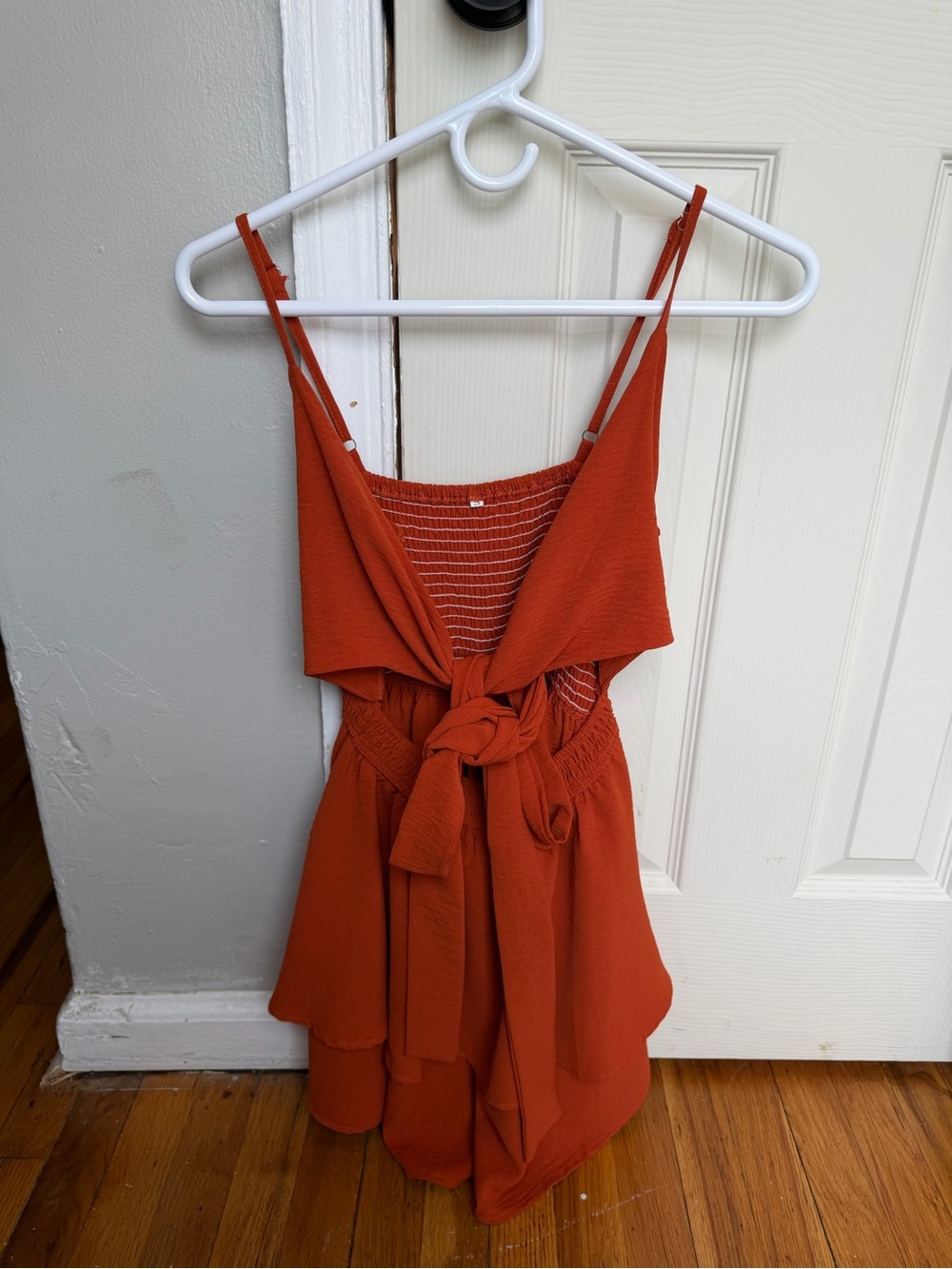 Rust Brown Ruffle Hem Romper - Picture 4 of 5